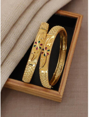 Dharti Ent Brass Gold-plated Bangle Set(Pack of 2)