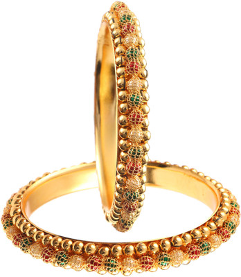 Shree krishna textile Brass Gold-plated Bangle Set(Pack of 2)
