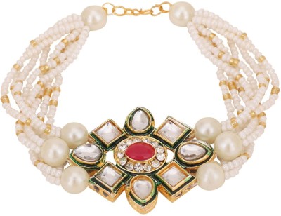 Bhana Jewells Brass Pearl Gold-plated Bracelet