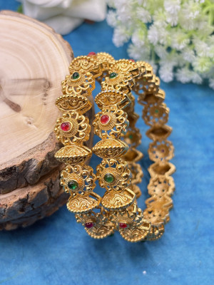 Kewal Alloy Beads Gold-plated Bangle Set(Pack of 2)