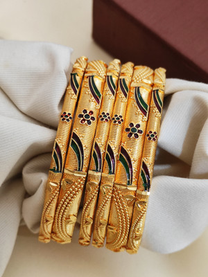ZR JEWELS Alloy Gold-plated Bangle Set(Pack of 6)