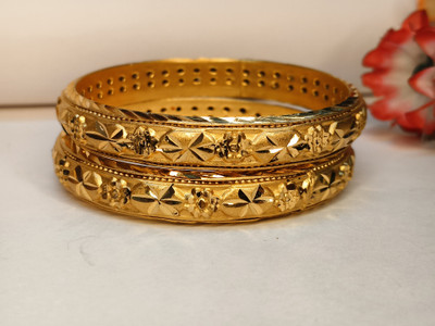 RITIRIWAAZ COLLECTION Copper Gold-plated Bangle Set(Pack of 2)