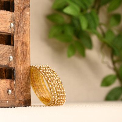 AFAST Glass Crystal Enamel Bangle Set(Pack of 10)
