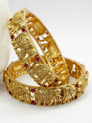 Panini Jewels Alloy Gold-plated Bangle Set(Pack of 2)