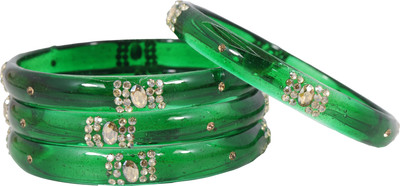 NMII Glass Zircon Bangle Set(Pack of 4)