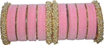 ishika Metal, Fabric Gold-plated Bangle Set(Pack of 10)