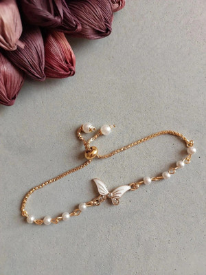 Icandies Brass, Alloy Pearl Gold-plated Bracelet