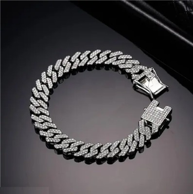 Ruhi Collection Stainless Steel Zircon Titanium Charm Bracelet