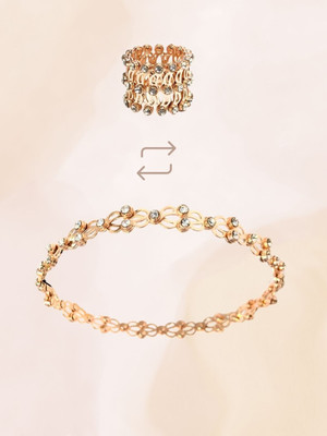 RKB SALES Alloy Cubic Zirconia Gold-plated Bracelet