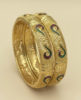 Bajrang Brass, Copper Gold-plated Bangle Set(Pack of 2)
