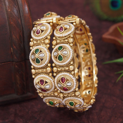 Atulya Brass Gold-plated Bangle(Pack of 2)