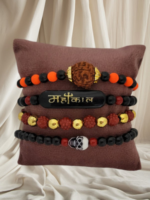 URBANELA Rudraksha Bracelet Set(Pack of 4)