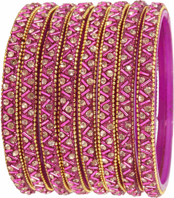 NMII Glass Zircon Bangle Set(Pack of 8)