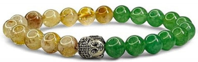 VIBESLE Stone, Green Aventurine, Citrine Beads, Crystal Charm Bracelet