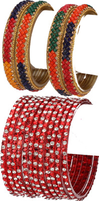1st Time Glass Beads, Crystal Enamel Bangle Set(Pack of 10)