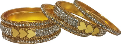 Suhana collection Metal Zircon Gold-plated Bangle Set(Pack of 6)