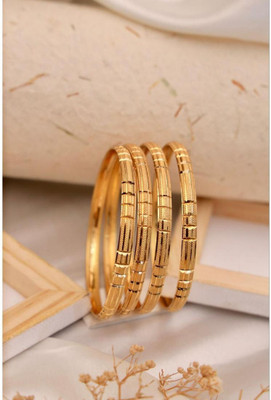 Dhavni Enterprise Copper Gold-plated Bangle Set(Pack of 4)