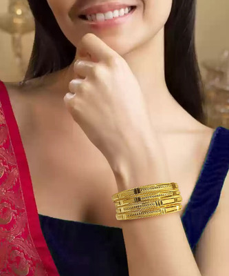 AnjaliImitation Brass Gold-plated Bangle Set(Pack of 4)