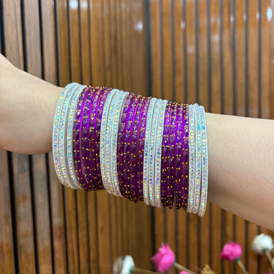 Kaab Glass Bangle Set(Pack of 24)
