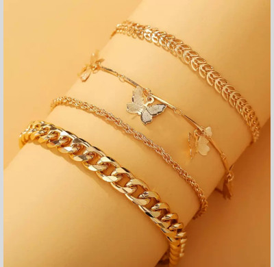 Vembley Alloy Gold-plated Bracelet Set(Pack of 4)