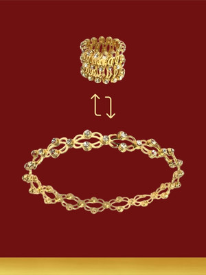 RKB SALES Alloy Cubic Zirconia Gold-plated Bracelet