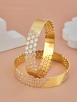 CYGNI Brass Gold-plated Bangle(Pack of 2)