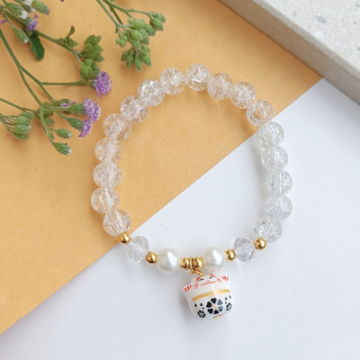 FHF Stone, Crystal, Glass Agate Charm Bracelet
