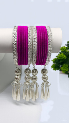 BAAN MATA Alloy Silver Bangle Set(Pack of 2)