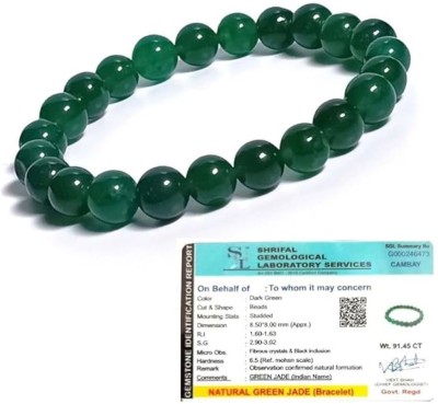 VIBESLE Crystal, Green Jade Beads Charm Bracelet