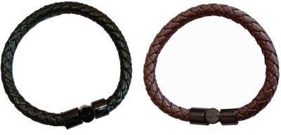 NICELIFE COLLECTIONS Leather Bracelet Set(Pack of 2)