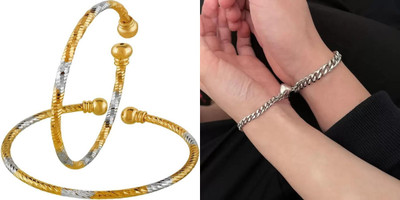 P R Production Brass Charm Bracelet(Pack of 2)