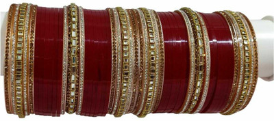KAMAAKSHI FASHION COLLECTIONS Plastic Pearl, Cubic Zirconia Bangle Set(Pack of 50)