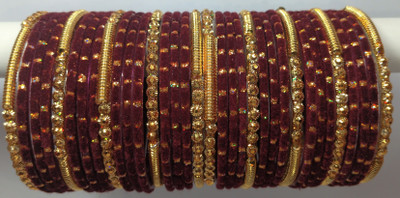 RADHA MOHAN EMPIRE Fabric, Glass Bangle Set(Pack of 10)