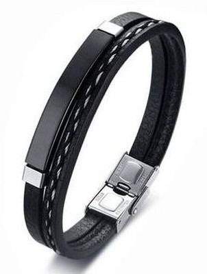RARE ONE STUDIO Leather Silver Bracelet