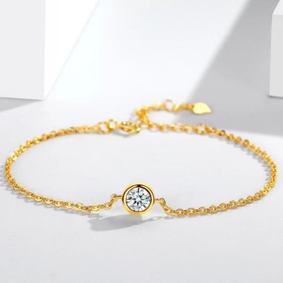 MYKI Stainless Steel Cubic Zirconia Gold-plated Bracelet