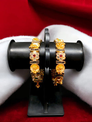 Vindaa Alloy Gold-plated Kada(Pack of 2)