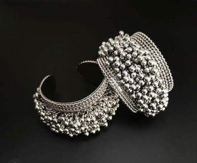 Kaima Oxidised Silver Bangle Set(Pack of 2)