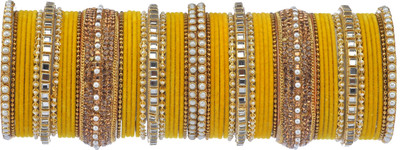 RENOY Metal Crystal Bangle Set(Pack of 58)