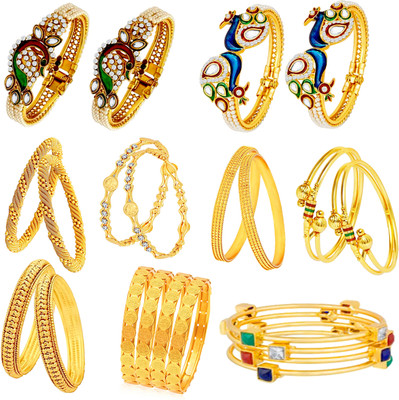 Sukkhi Alloy Gold-plated Bangle Set(Pack of 22)