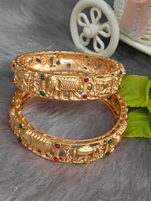DENICRAAS Alloy Gold-plated Bangle Set(Pack of 2)