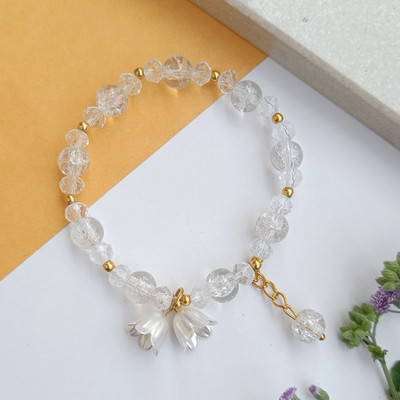 FHF Stone, Crystal, Glass Agate Charm Bracelet