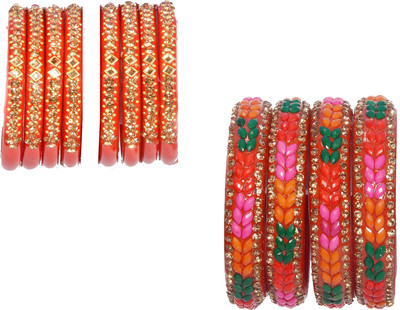 HouseOfCommon Glass Beads Bangle Set(Pack of 10)