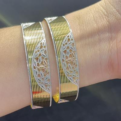 CYGNI Brass Gold-plated Bangle(Pack of 2)