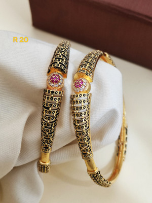 SRbb Brass Gold-plated Bangle Set(Pack of 2)