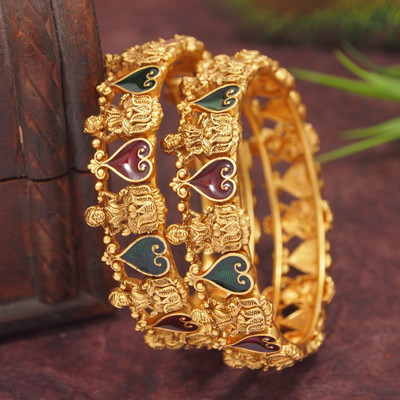 Atulya Brass Gold-plated Bangle(Pack of 2)