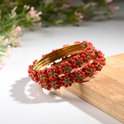 AFAST Metal Enamel Bangle Set(Pack of 2)