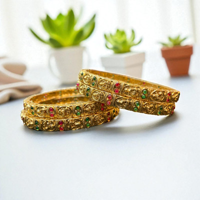 SINGHS HUB Brass Bangle Set(Pack of 4)