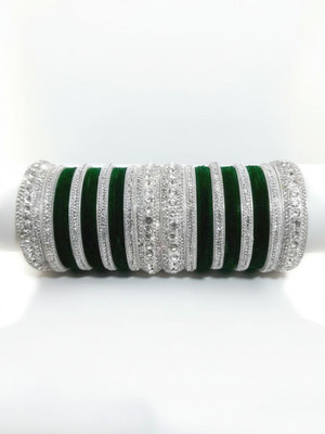 RENOY Metal, Plastic Zircon Silver Bangle Set(Pack of 36)