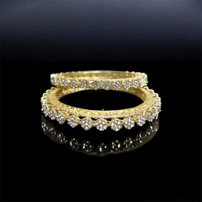 BBS Metal Cubic Zirconia Gold-plated Bangle Set(Pack of 2)