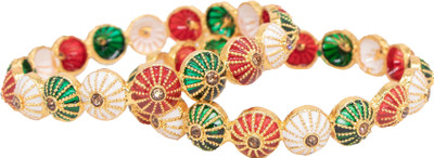 Manikya Brass Gold-plated Bangle Set(Pack of 2)